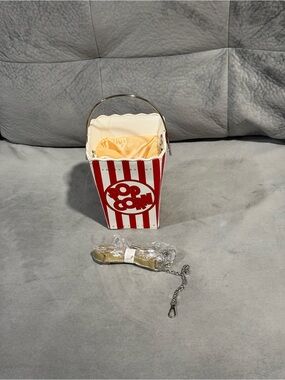 Popcorn Stripe Party Favor Bucket - Red & White
